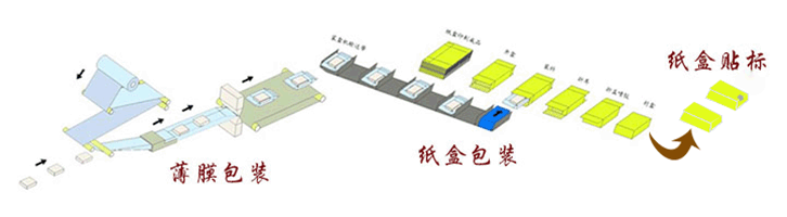 汽車空調(diào)濾清器裝盒機-裝袋裝盒貼標(biāo)包裝生產(chǎn)線包裝流程示意圖.gif